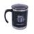 Caneca Inox Térmica Com Tampa - Santos 450 ml Preta - Preto