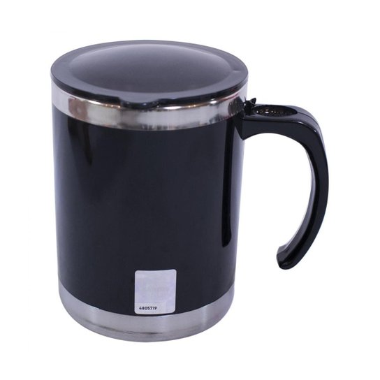 Caneca Inox Térmica Com Tampa - Santos 450 ml Preta