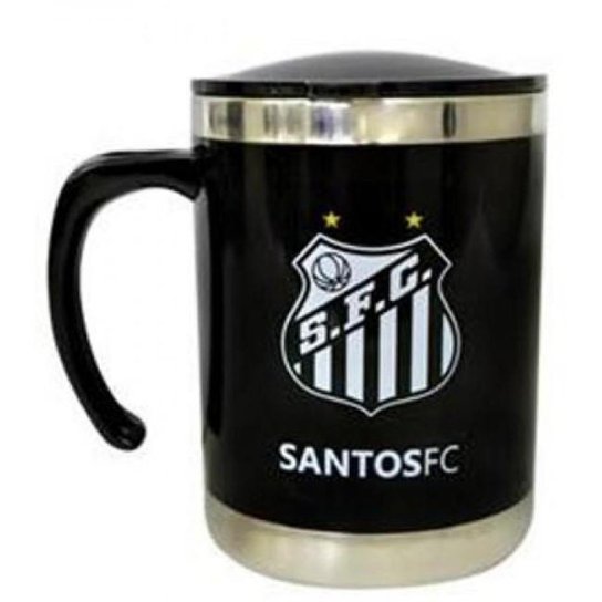 Caneca Inox Térmica Com Tampa - Santos 450 ml Preta