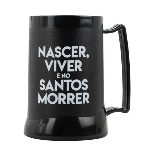 Caneca Preta Gel Isolante Térmico Nascer Viver É Nos Santos