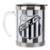 Caneca Térmica Com Tampa 450ml Listrada - Santos - Preto+Branco