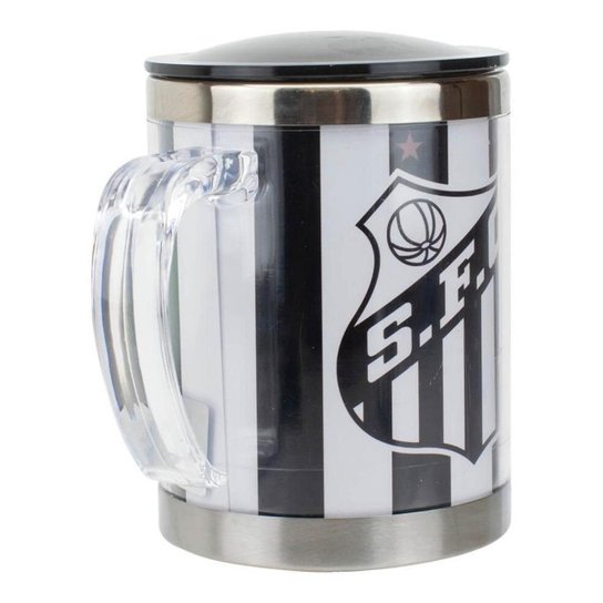 Caneca Térmica Com Tampa 450ml Listrada - Santos