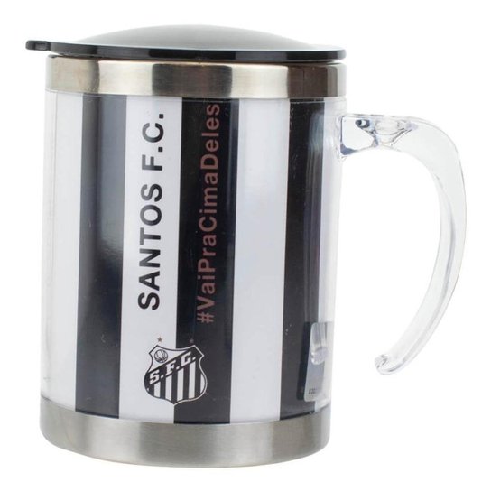 Caneca Térmica Com Tampa 450ml Listrada - Santos