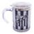 Caneca Térmica Com Tampa 450ml Listrada - Santos - Preto+Branco