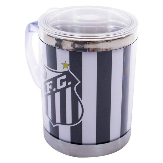Caneca Térmica Com Tampa 450ml Listrada - Santos