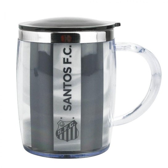 Caneca Térmica Com Tampa 450ml Santos Bi Mundial