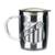 Caneca Térmica Com Tampa 450ml Santos Prateada - Preto+Branco