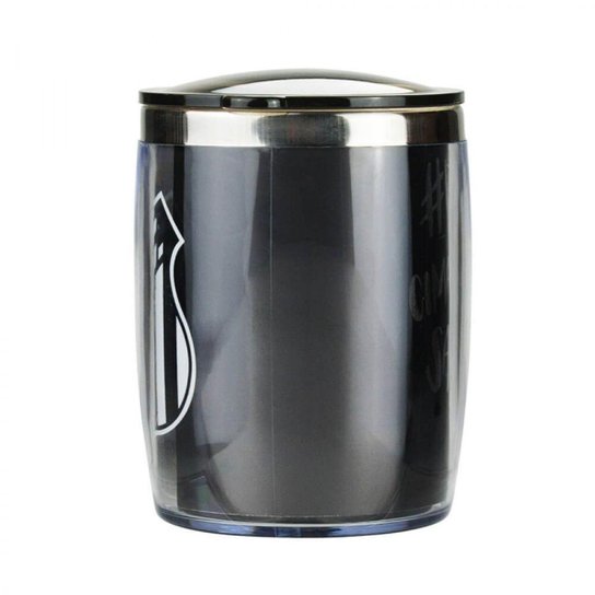 Caneca Térmica Com Tampa 450ml Santos Prateada