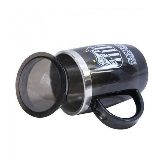 Caneca Térmica Com Tampa 450ml - Santos Preto