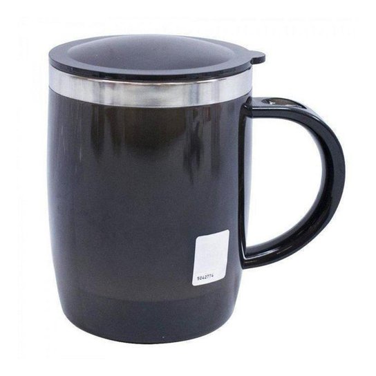 Caneca Térmica Com Tampa 450ml - Santos Preto