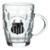 Caneca Vidro Brasão Metal 400ml - Santos - Transparente