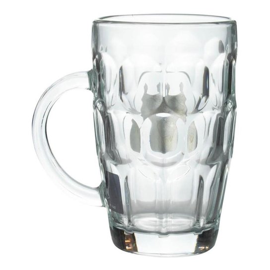 Caneca Vidro Brasão Metal 400ml - Santos