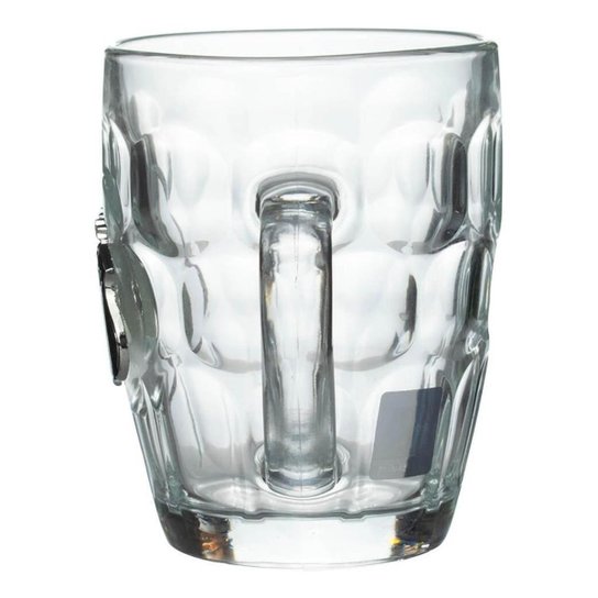 Caneca Vidro Brasão Metal 400ml - Santos