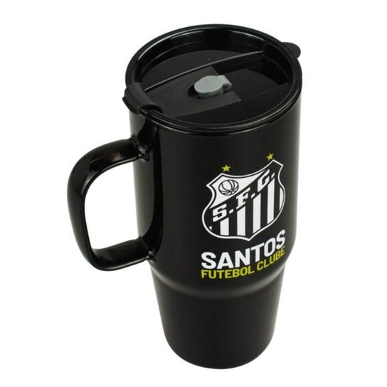 Caneca Vidro Opaca Canudo E Tampa 1200ml - Santos