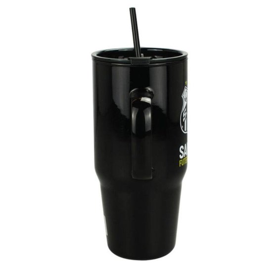 Caneca Vidro Opaca Canudo E Tampa 1200ml - Santos