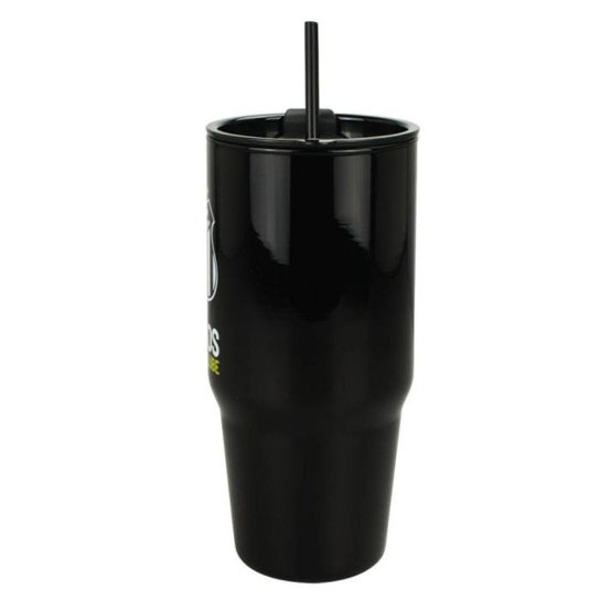 Caneca Vidro Opaca Canudo E Tampa 1200ml - Santos