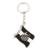 Chaveiro Bandeira Time 5cm - Santos - Preto+Branco