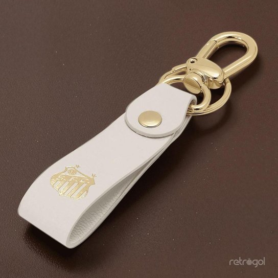 Chaveiro de Couro Santos Branco