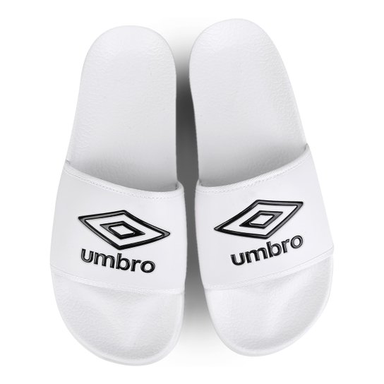 Chinelo Slide Umbro Locker Masculino - Branco+Preto