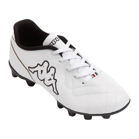 Chuteira Campo Infantil Kappa Panaro - Branco+dourado