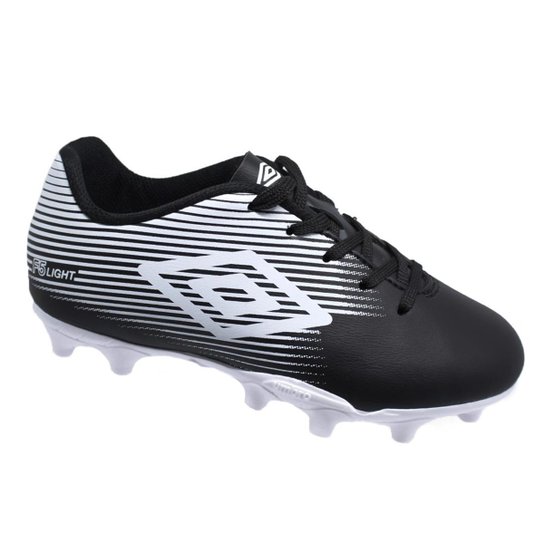 Chuteira Campo Umbro F5 Light Júnior - Preto+Branco