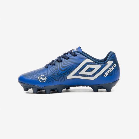 Chuteira Campo Umbro Orbit Infantil [Cor: Azul E Marinho - Tamanho: 32]