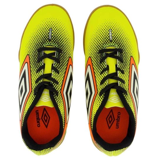 Chuteira Futsal Juvenil Laminada Fluorescente Umbro Cannon