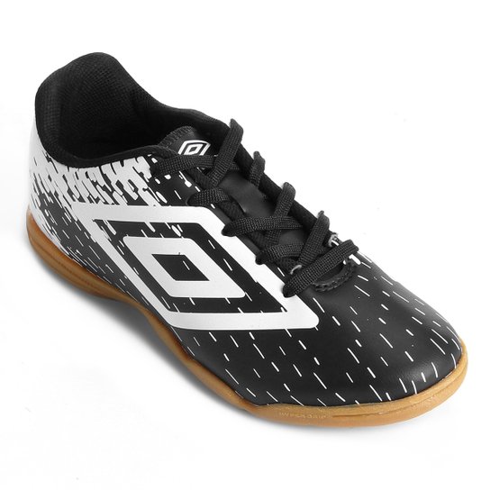 Chuteira Futsal Umbro Acid Infantil - Preto+Branco