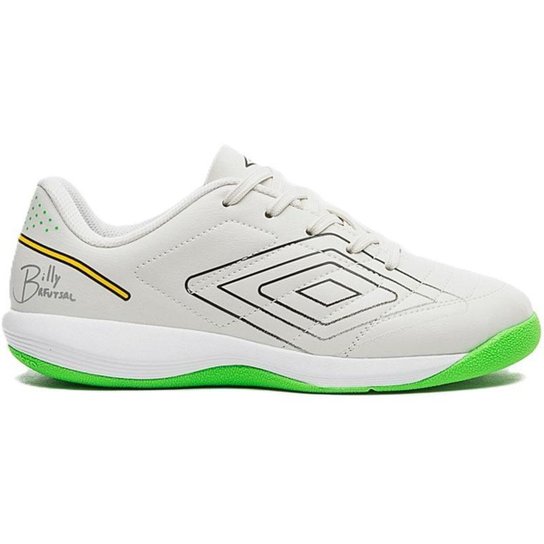 Chuteira Futsal Umbro BR Futsal JR Branca Infantil