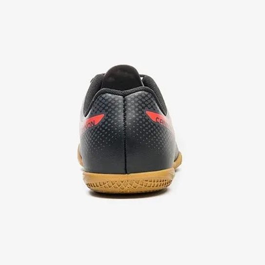 Chuteira Futsal Umbro Cannon Infantil Preto Vermelho
