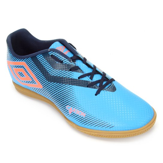 Chuteira Futsal Umbro Carbon II - Azul+Bege
