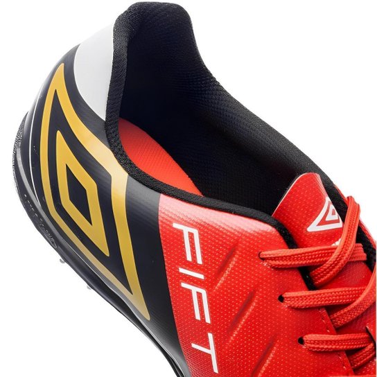 Chuteira Society Umbro Fifty VI League Masculino Vermelho e Preto