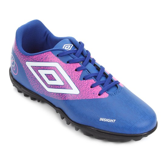 Chuteira Society Umbro Insight - Azul+Rosa