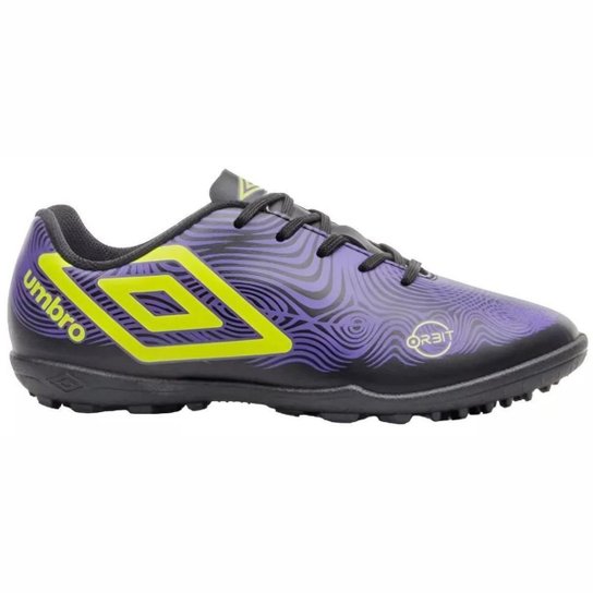 Chuteira Society Umbro Orbit Infantil Unissex Roxo Verde