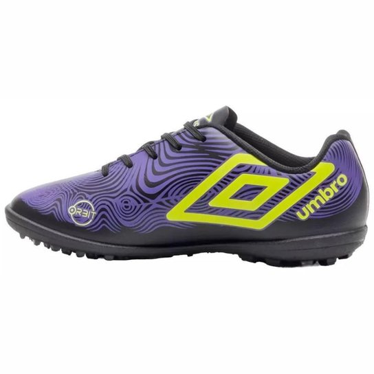 Chuteira Society Umbro Orbit Infantil Unissex Roxo Verde