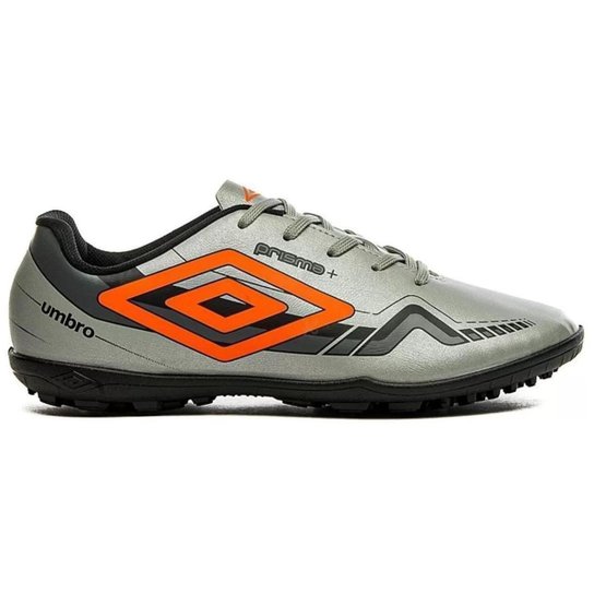 Chuteira Society Umbro Prisma Masculina - Cinza e Laranja