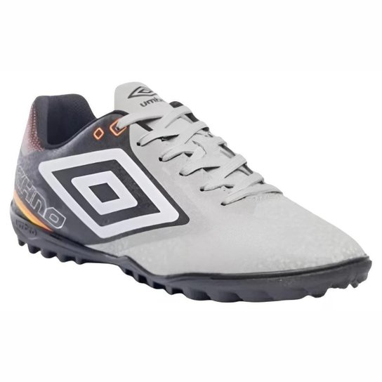 Chuteira Society Umbro Techno II Unissex Cinza Laranja