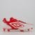 Chuteira Umbro Adamant Master Class Pro England Campo Branca e Vermelha - Branco