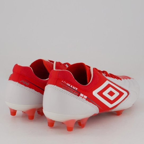 Chuteira Umbro Adamant Master Class Pro England Campo Branca e Vermelha