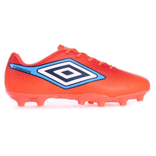 Chuteira Umbro Campo Cannon Coral Vermelho e Azul - Masculina