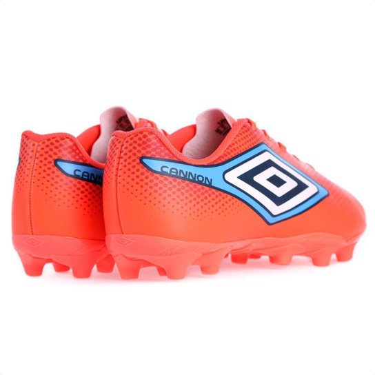 Chuteira Umbro Campo Cannon Coral Vermelho e Azul - Masculina
