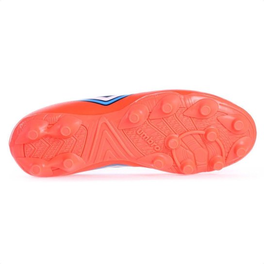 Chuteira Umbro Campo Cannon Coral Vermelho e Azul - Masculina