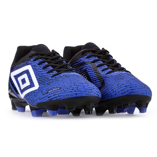 Chuteira Umbro Campo Gravity Azul e Preto Branco - Masculino