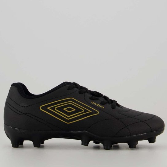 Chuteira Umbro Class Footballer Campo Juvenil Preta e Dourada