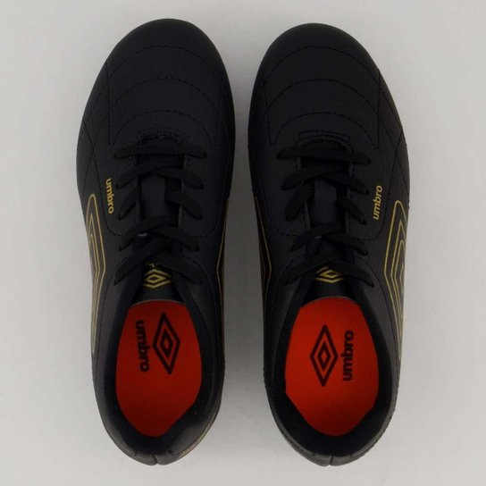 Chuteira Umbro Class Footballer Campo Juvenil Preta e Dourada