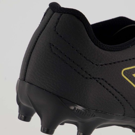 Chuteira Umbro Class Footballer Campo Juvenil Preta e Dourada