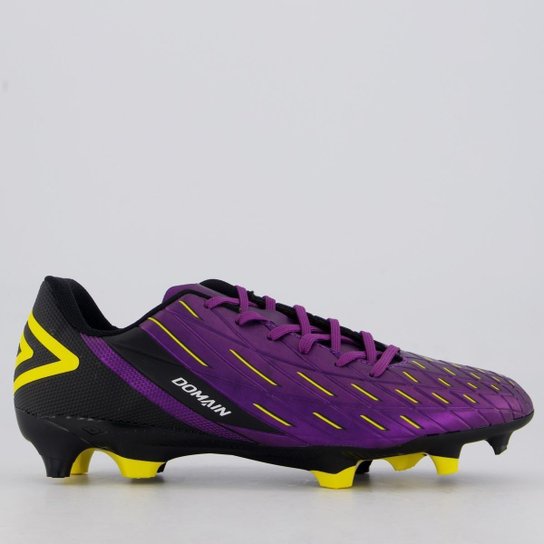 Chuteira Umbro Domain Campo Roxa e Preta