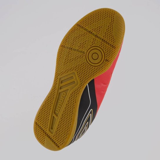 Chuteira Umbro Fifty VI Futsal Juvenil Vermelha e Preta