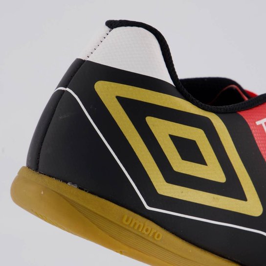 Chuteira Umbro Fifty VI Futsal Juvenil Vermelha e Preta