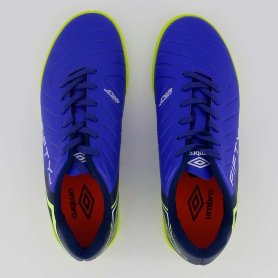 Chuteira Umbro Fifyt VI League Futsal Azul e Verde